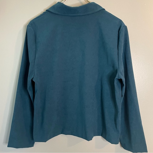 BRIGGS NEW YORK Ladies/Womens Blazer-Teal color Size/PM with padded shoulders. - Picture 8 of 8